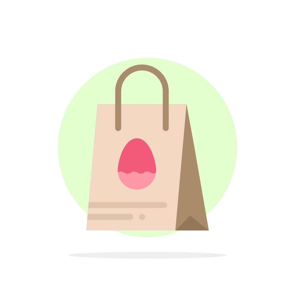 Shopping Bag Bag Easter Egg Abstract Circle Background Flat color Icon vector