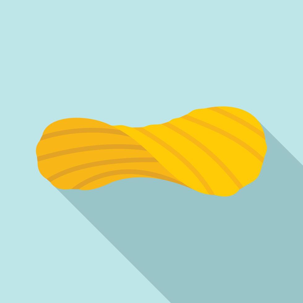 Potato rippled chips icon, flat style vector