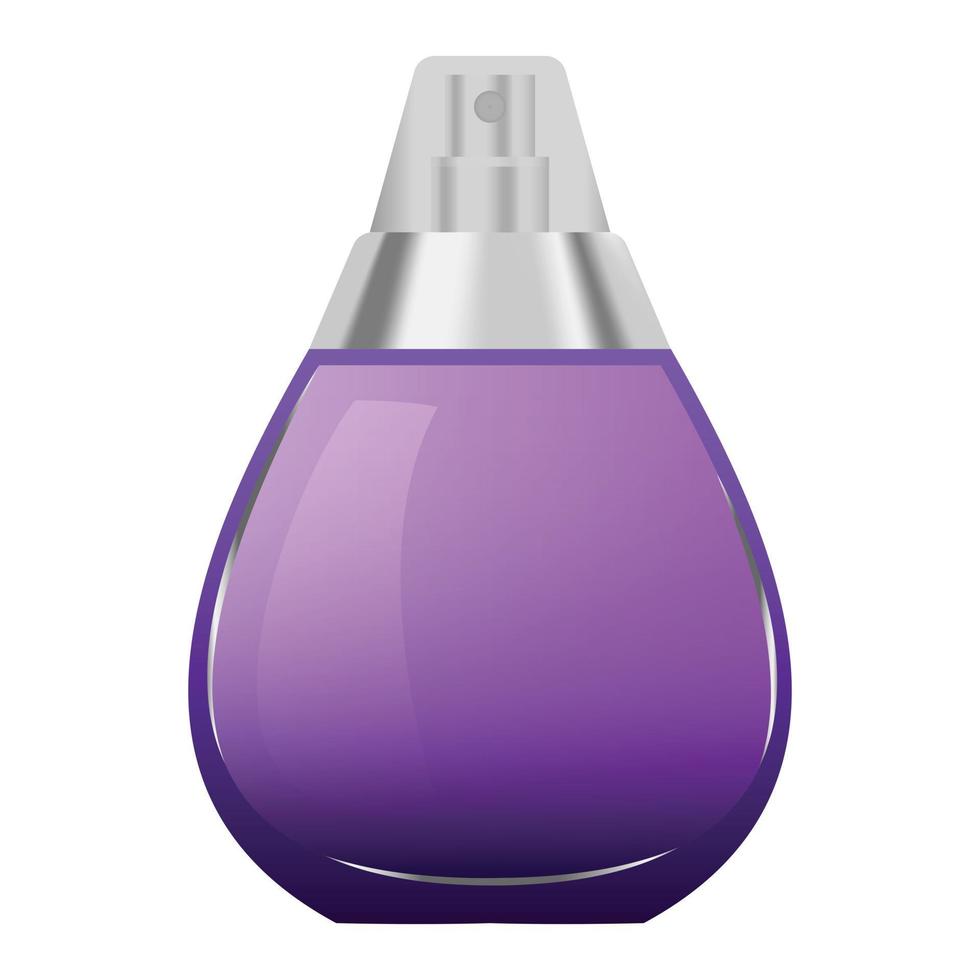 maqueta de botella de perfume violeta, estilo realista vector