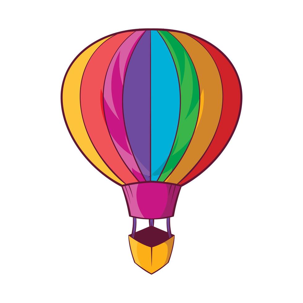 icono de globo aerostático multicolor rayado vector