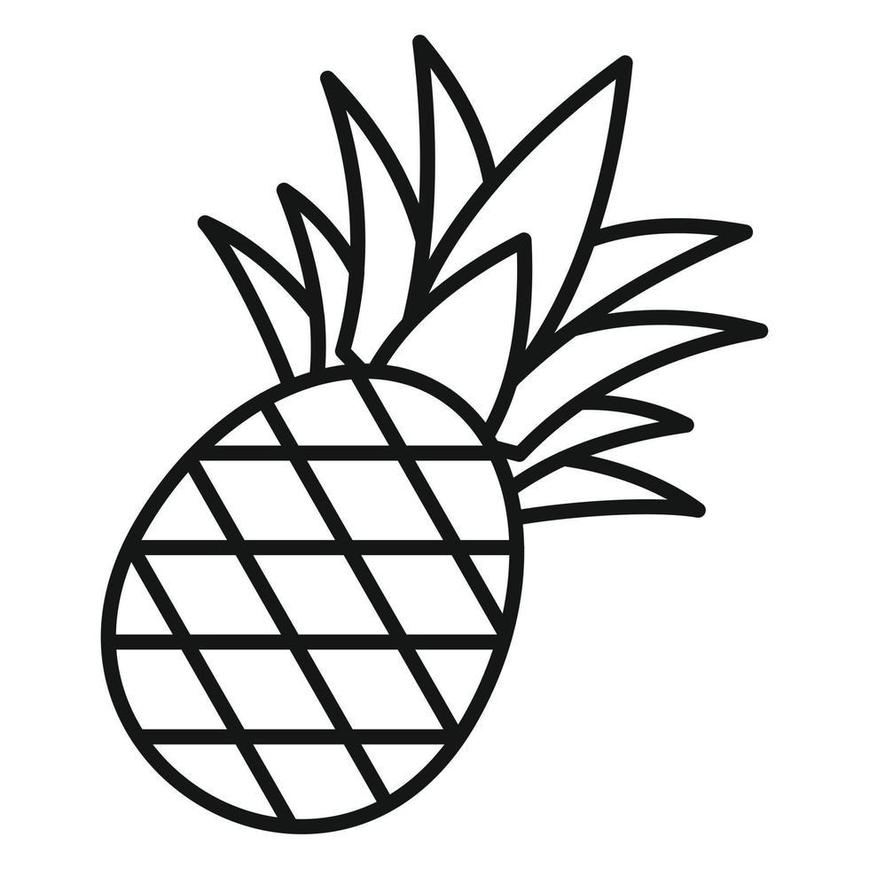 Pineapple icon, outline style vector