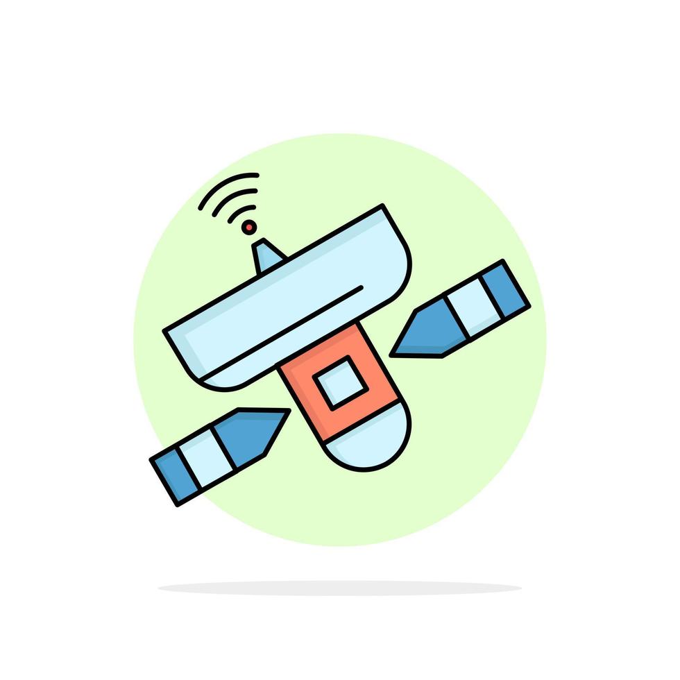 satellite antenna radar space Signal Flat Color Icon Vector