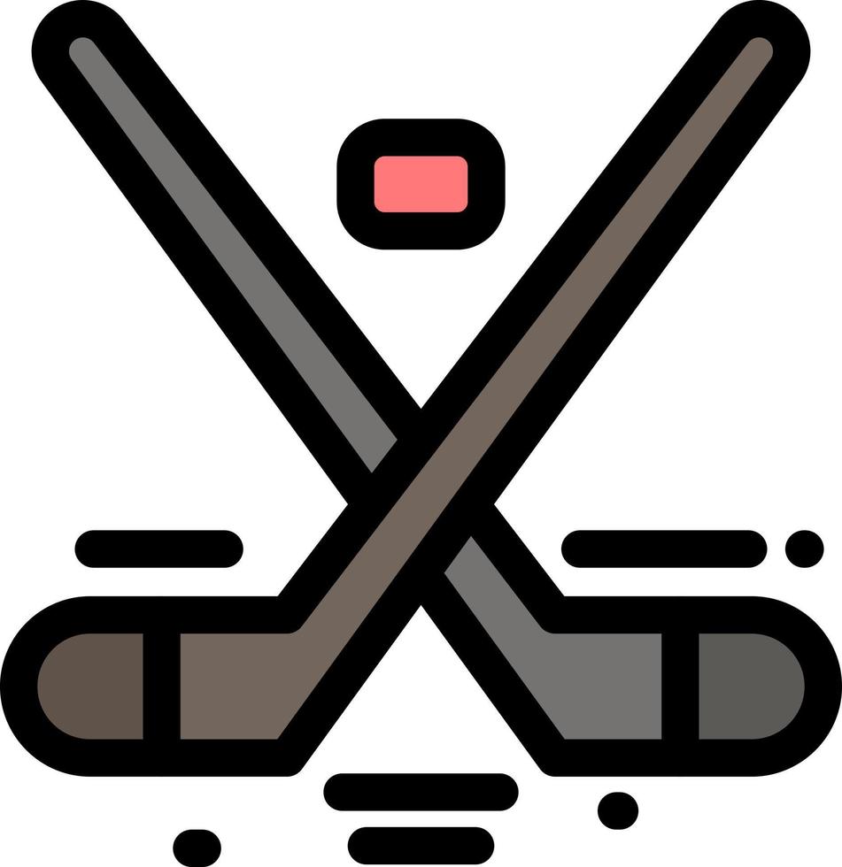 canadá juego hockey hielo juegos olímpicos color plano icono vector icono banner plantilla