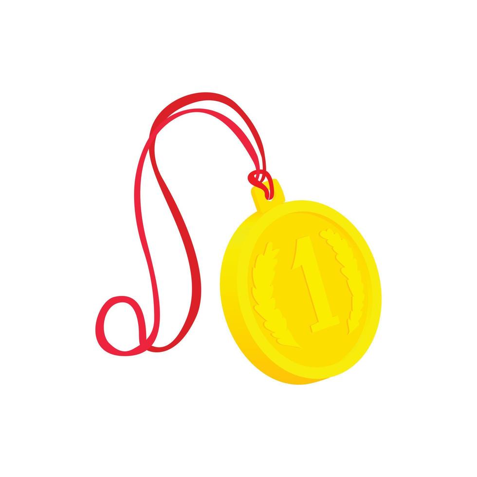 Medal for first place icon, cartoon style vector