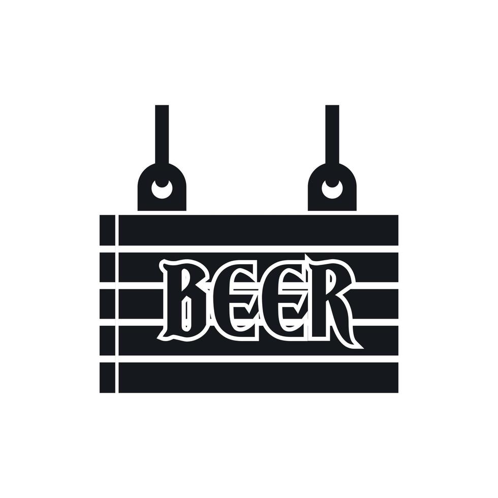 Street signboard of beer icon, simple style vector