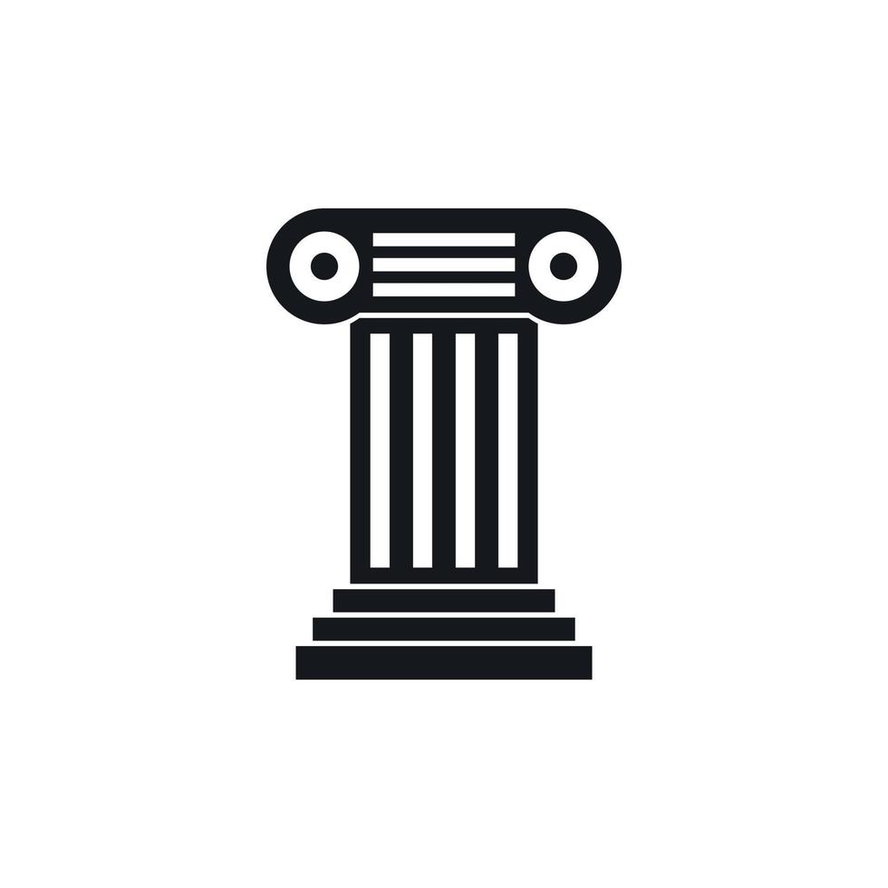 icono de columna romana, estilo simple vector