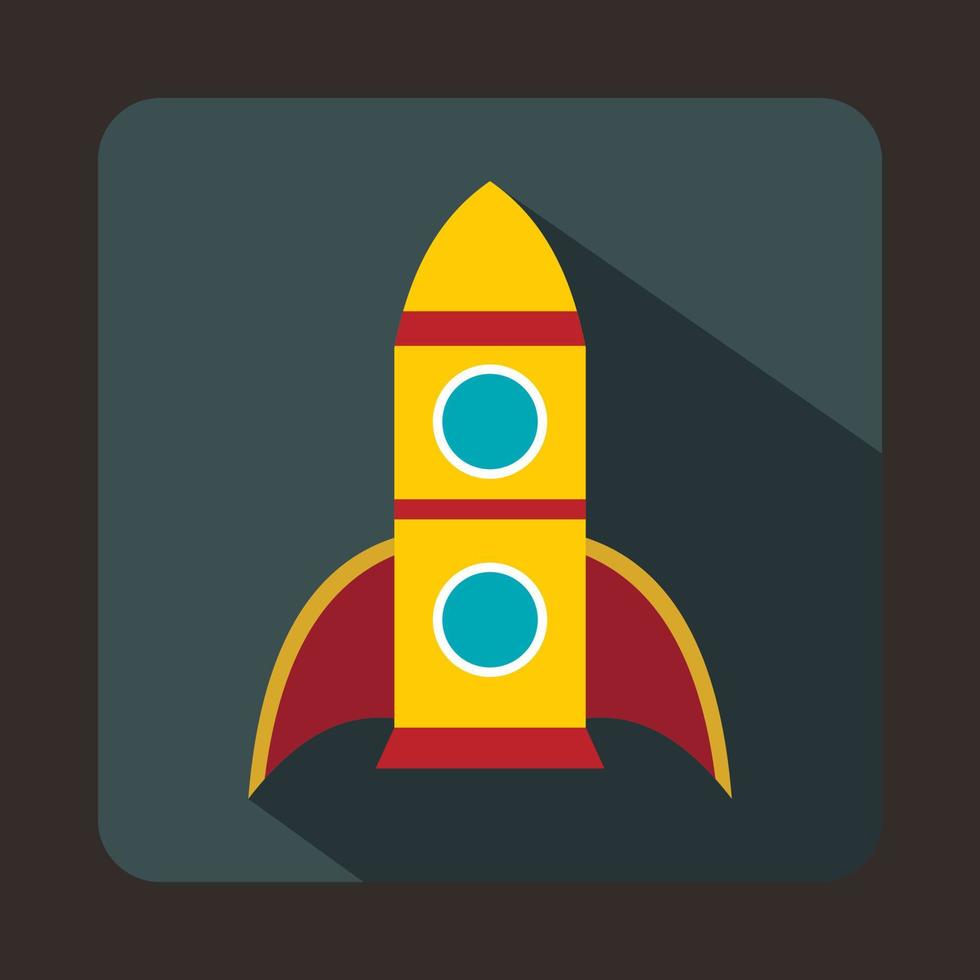 Rocket icon, flat style vector