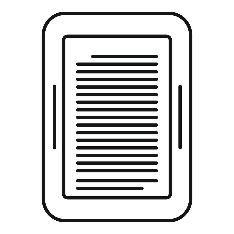 Ebook device icon, outline style vector