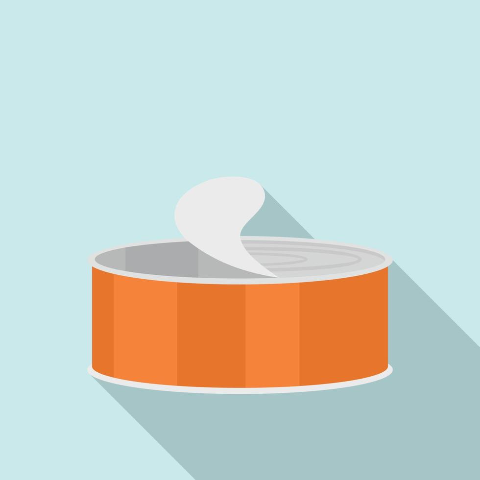 Open tin can icon, flat style vector