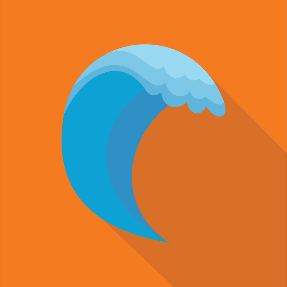 Wave icon, flat style vector
