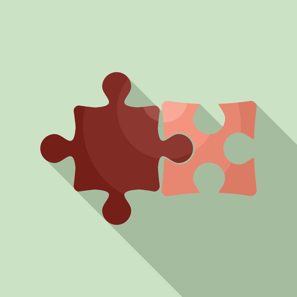 Jigsaw pieces icon, flat style vector