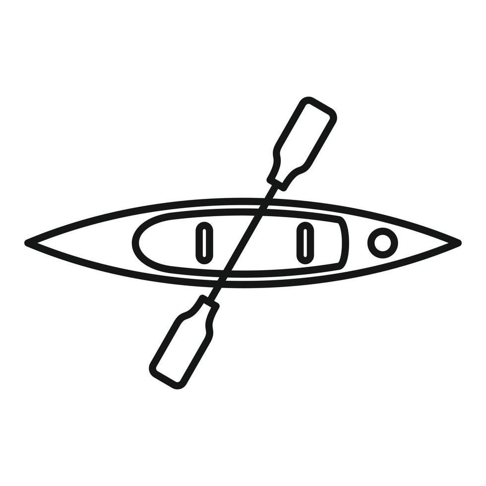 Wood top view kayak icon, outline style vector