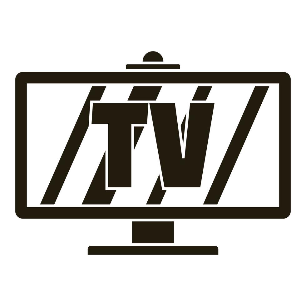 Smart modern tv icon, simple style vector