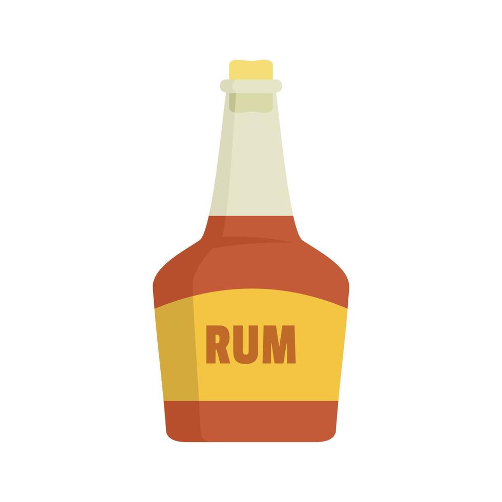 Rum bottle icon, flat style vector