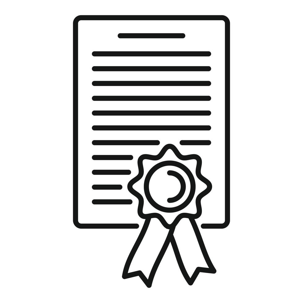 Lawyer diploma icon, outline style vector