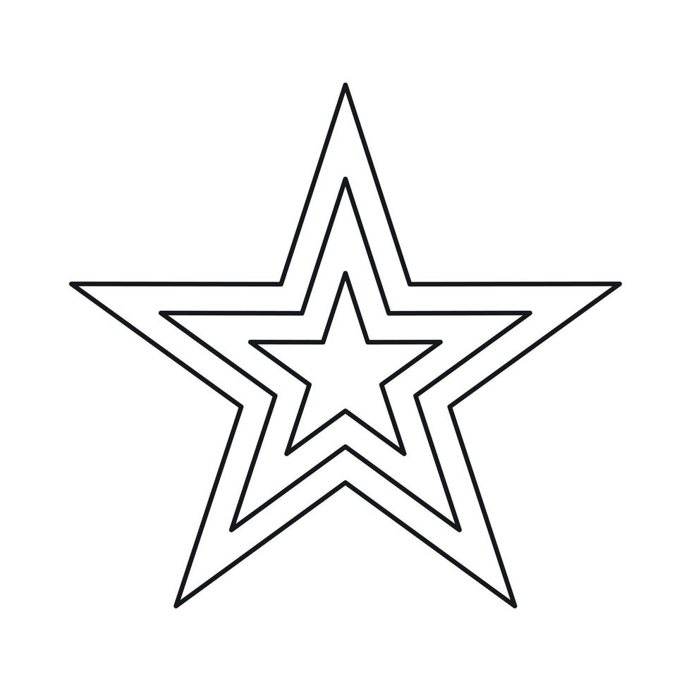 Star icon, outline style vector