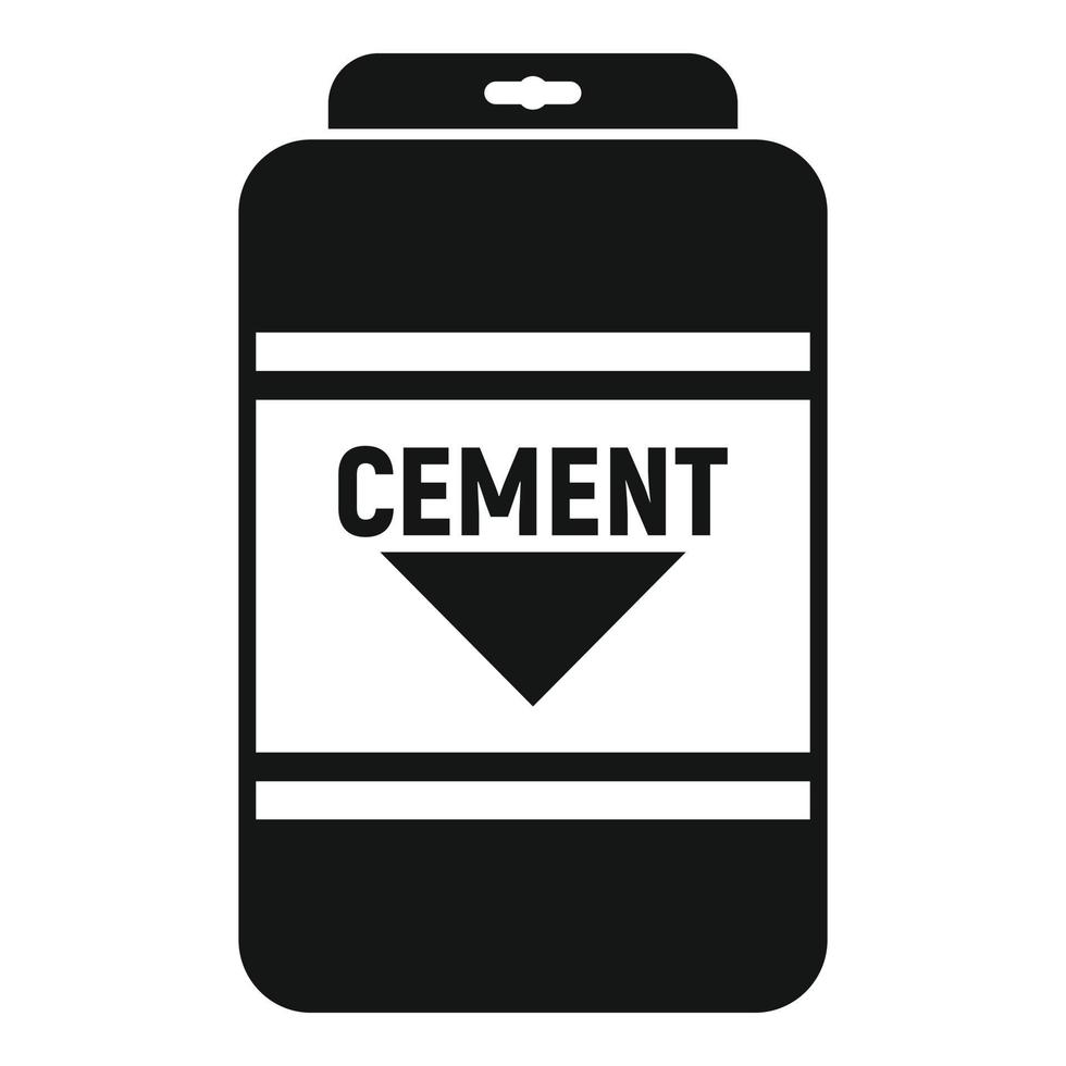 Cement sack icon, simple style vector