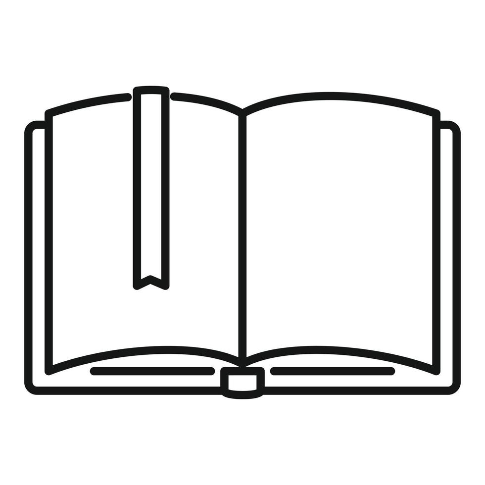 Open library literature book icon, outline style vector