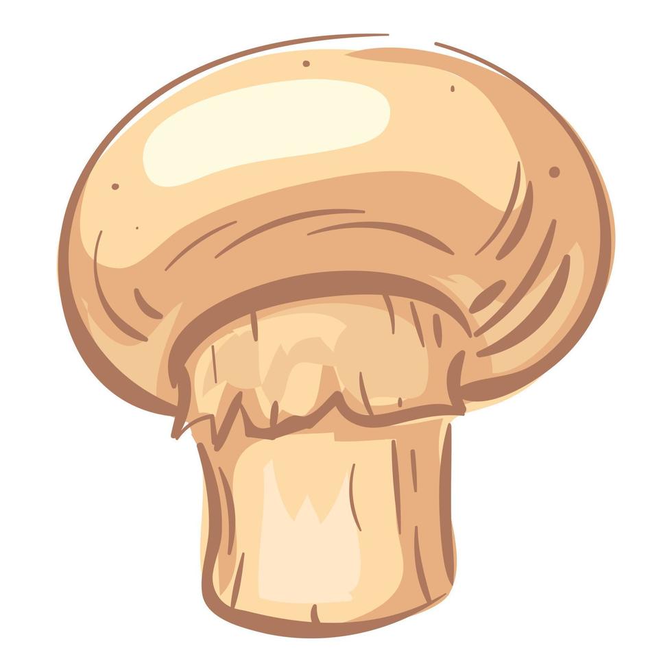 Fresh champignon icon, cartoon style vector