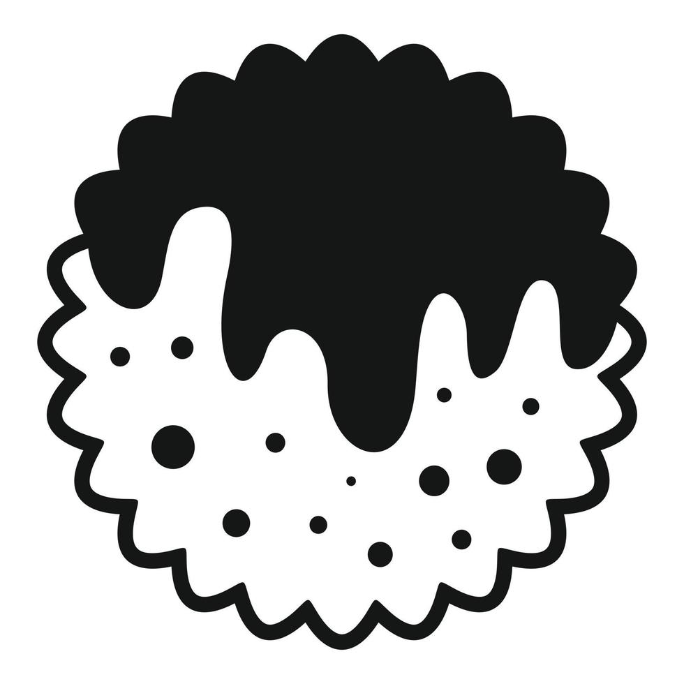 Cream cookie icon, simple style vector