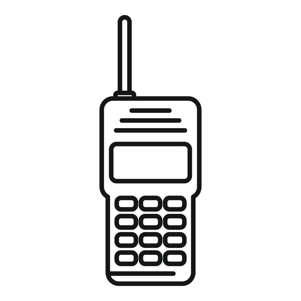 icono de walkie talkie de guardia, estilo de contorno vector