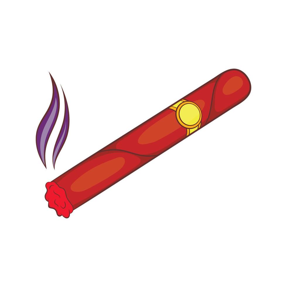 icono de cigarro, estilo de dibujos animados vector