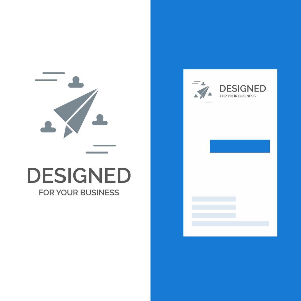 Web Design Paper Fly Grey Logo Design and Business Card Template vector