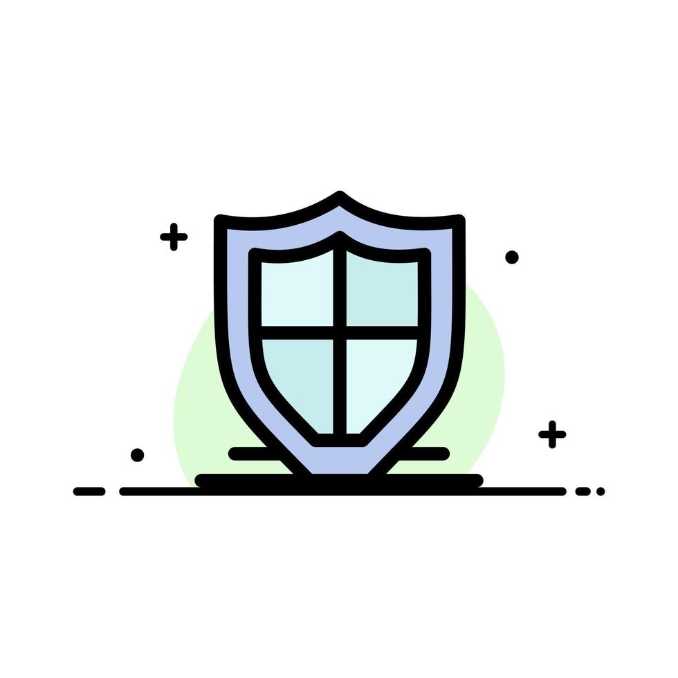 Internet Protection Safety Security Shield  Business Flat Line Filled Icon Vector Banner Template