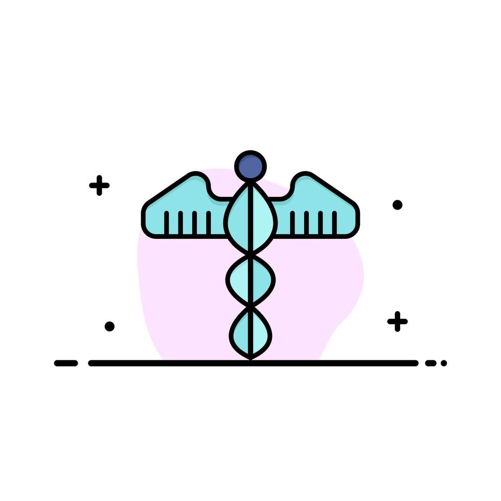 Medical Symbol Heart Health Care Business Logo Template Flat Color vector