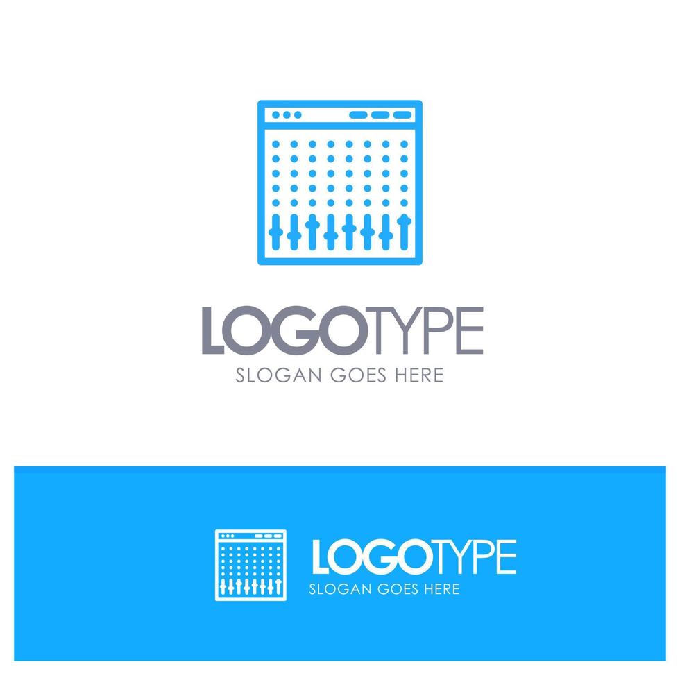 Console Control Controller Hardware Mixer Blue outLine Logo with place for tagline vector