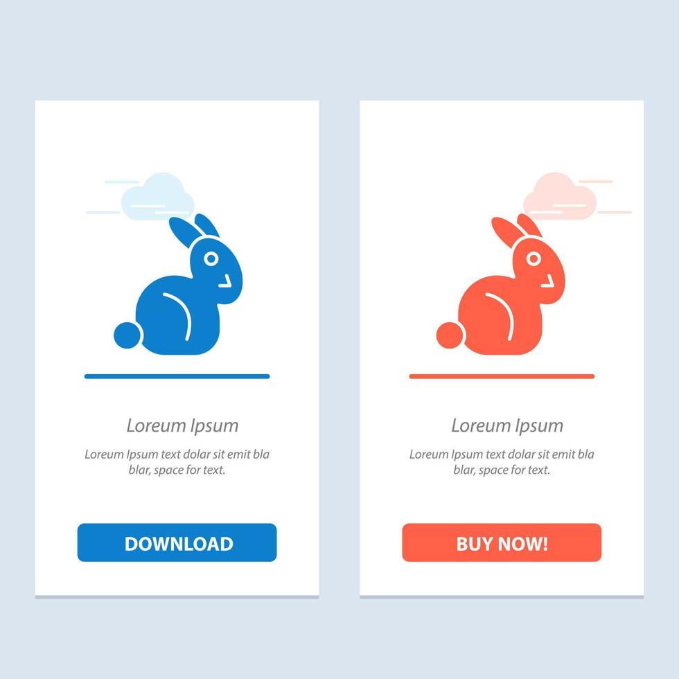 Bunny Easter Rabbit  Blue and Red Download and Buy Now web Widget Card Template vector