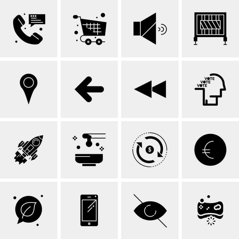 16 iconos de negocios universales vector ilustración de icono creativo para usar en proyectos relacionados con la web y dispositivos móviles