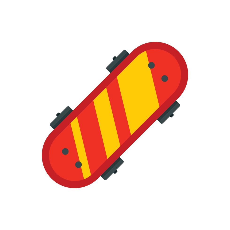 Top view skateboard icon, flat style vector