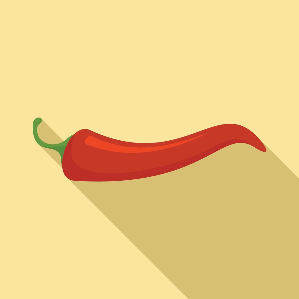 Delicious chili pepper icon, flat style vector