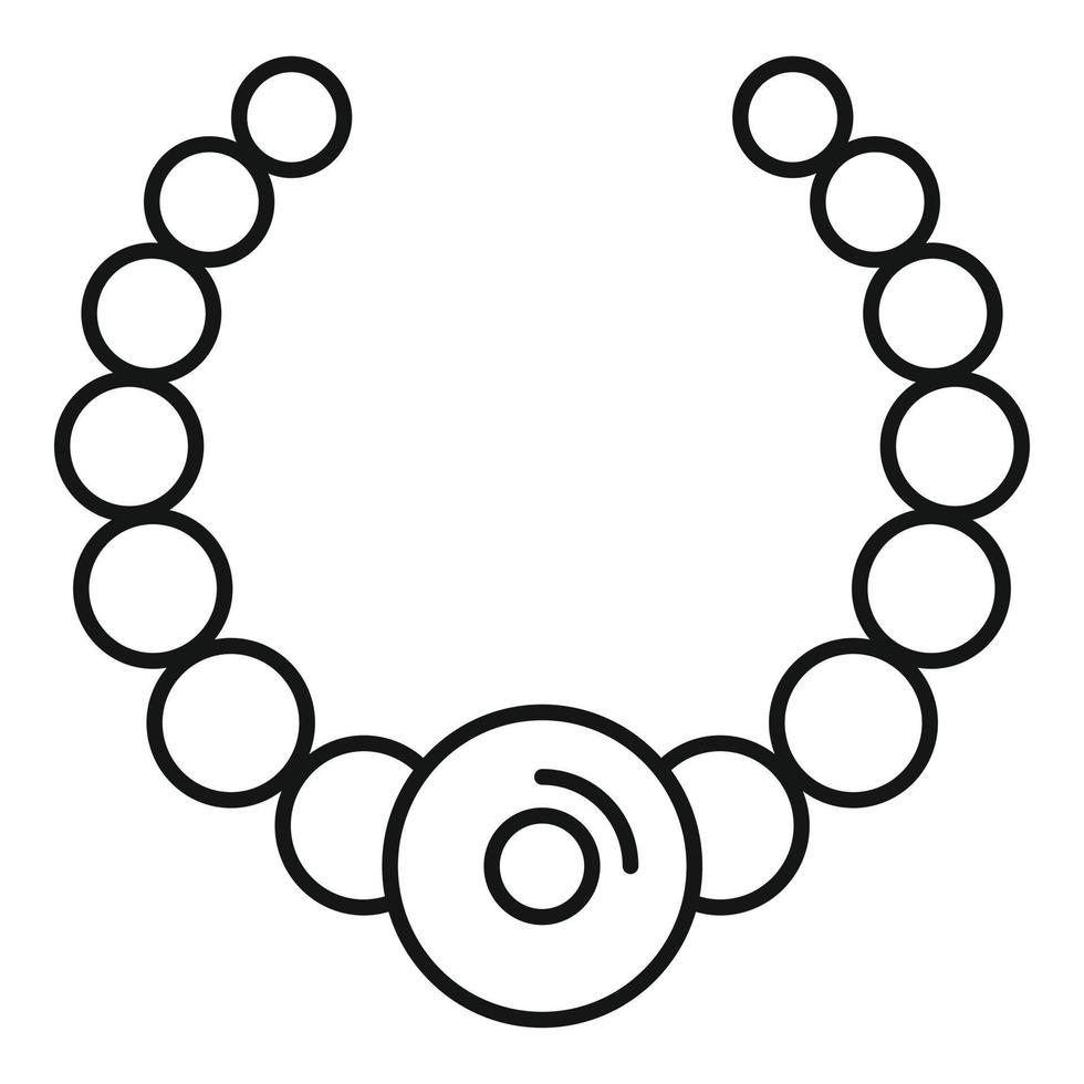 icono de collar de moda de piedras preciosas, estilo de esquema vector