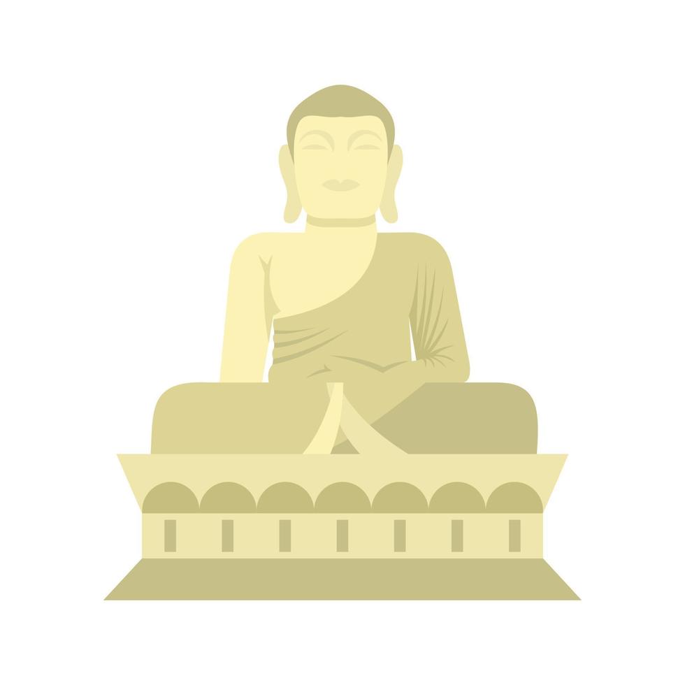 Sitting Buddha, South Korea icon, flat style vector