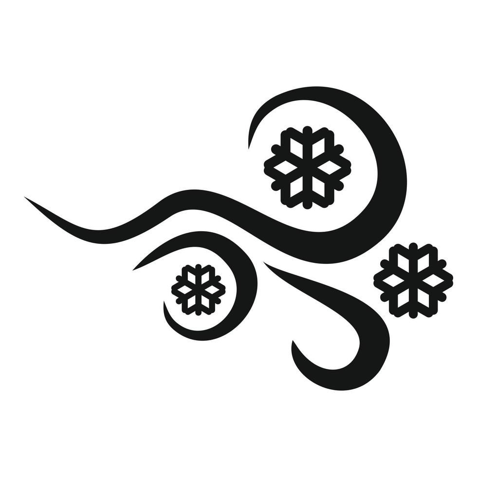 Breeze blizzard icon, simple style vector