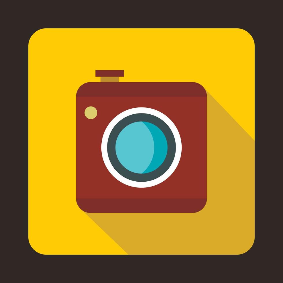 Photo camera icon, flat style vector