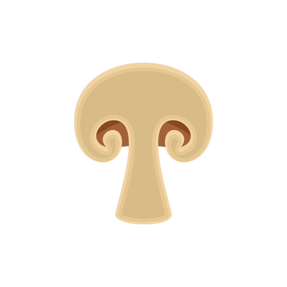 Half of mushroom icon, flat style vector