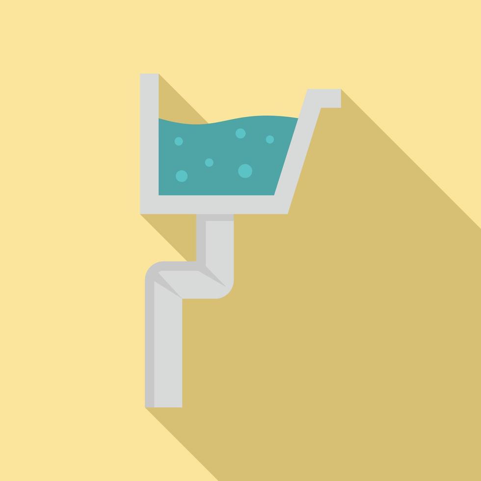 House gutter icon, flat style vector