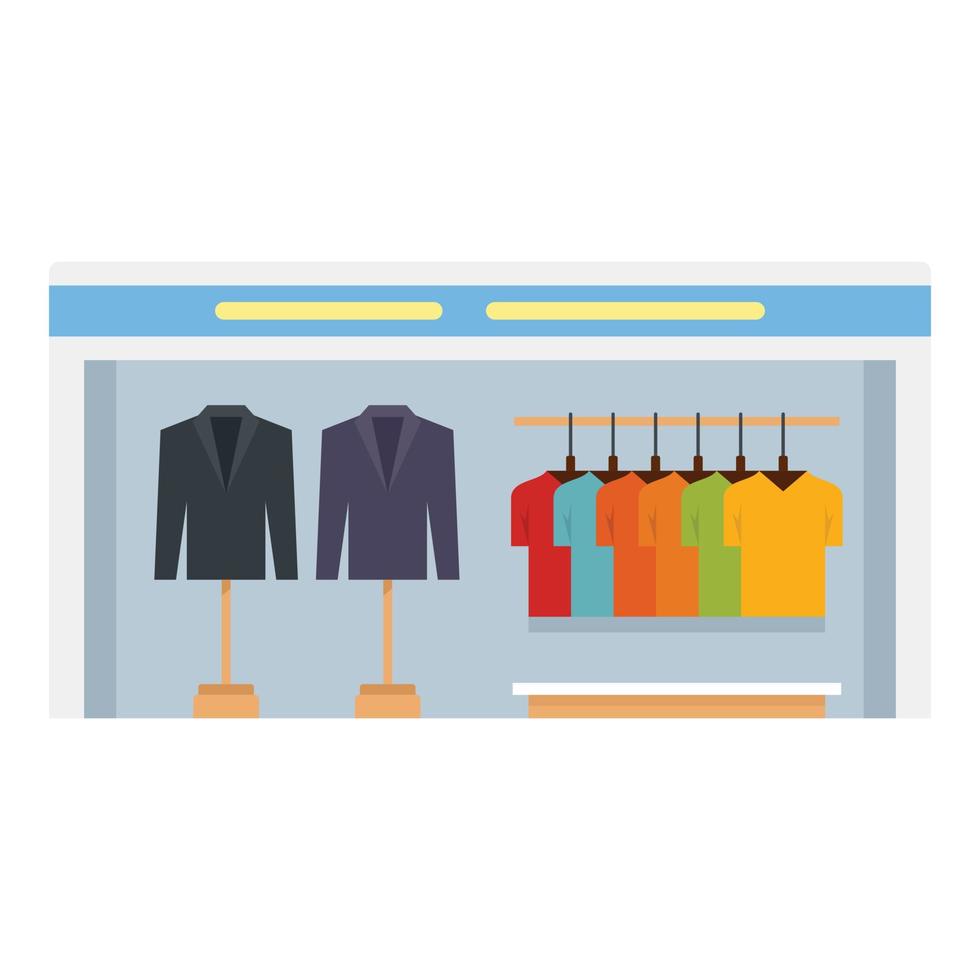 icono de boutique de ropa de moda, estilo plano vector