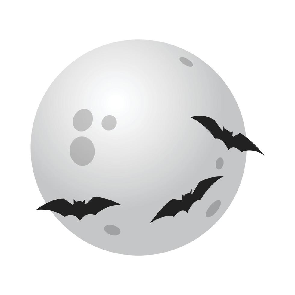 Full halloween moon icon, isometric style vector