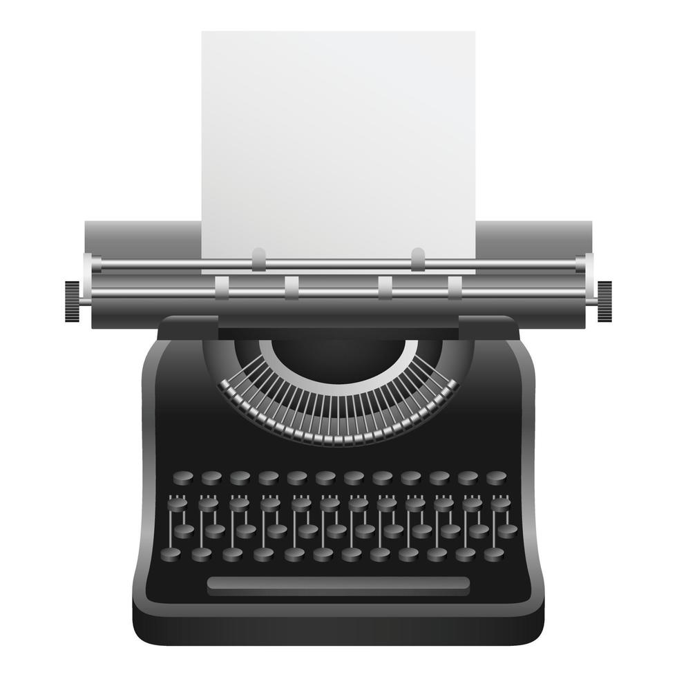 maqueta de máquina de escribir negra, estilo realista vector