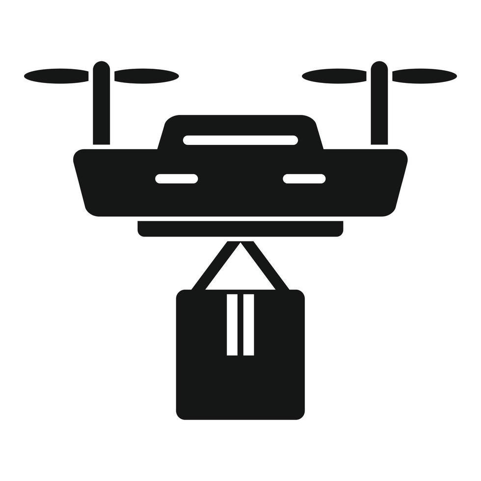Business drone delivery icon, simple style vector