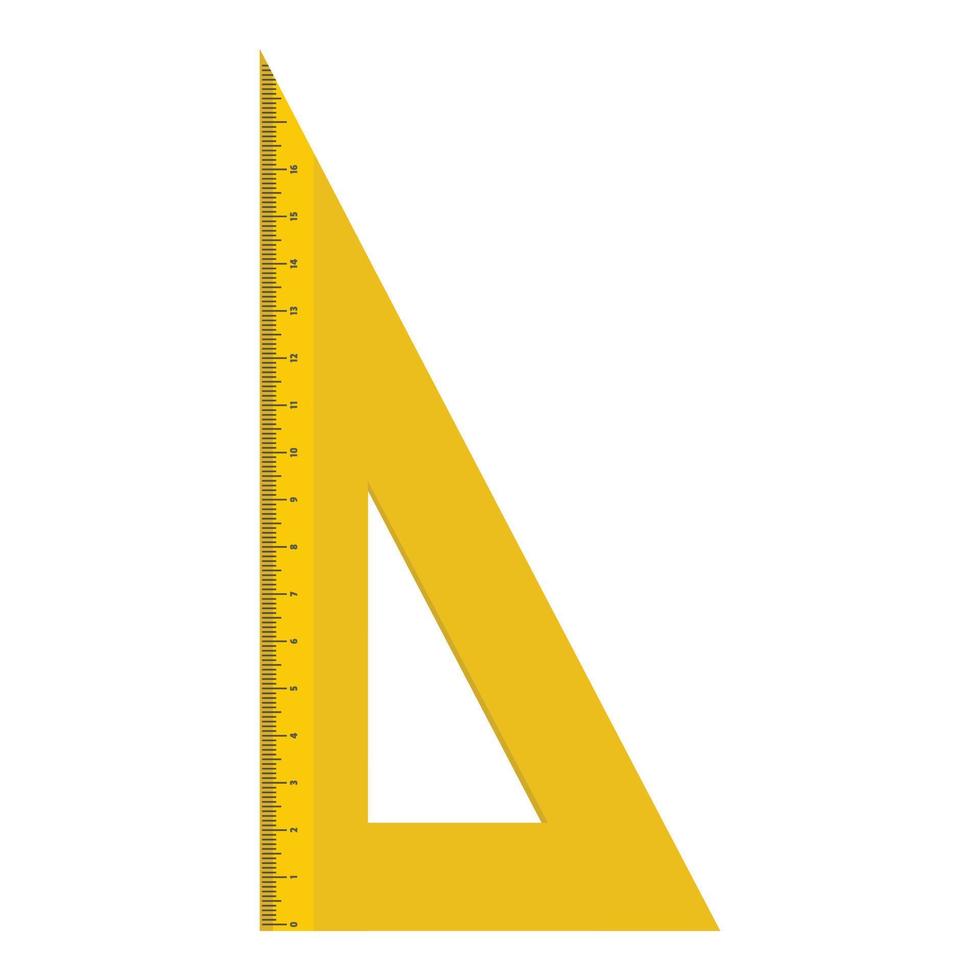 Yellow geometric ruler icon, flat style. vector