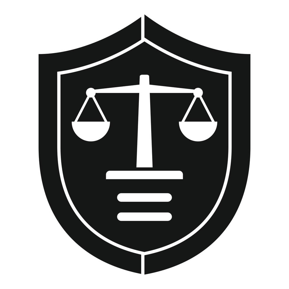 Prosecutor shield icon, simple style vector