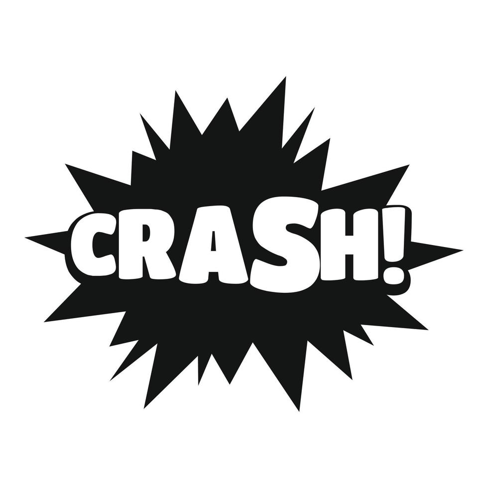 Comic boom crash icon, simple black style vector