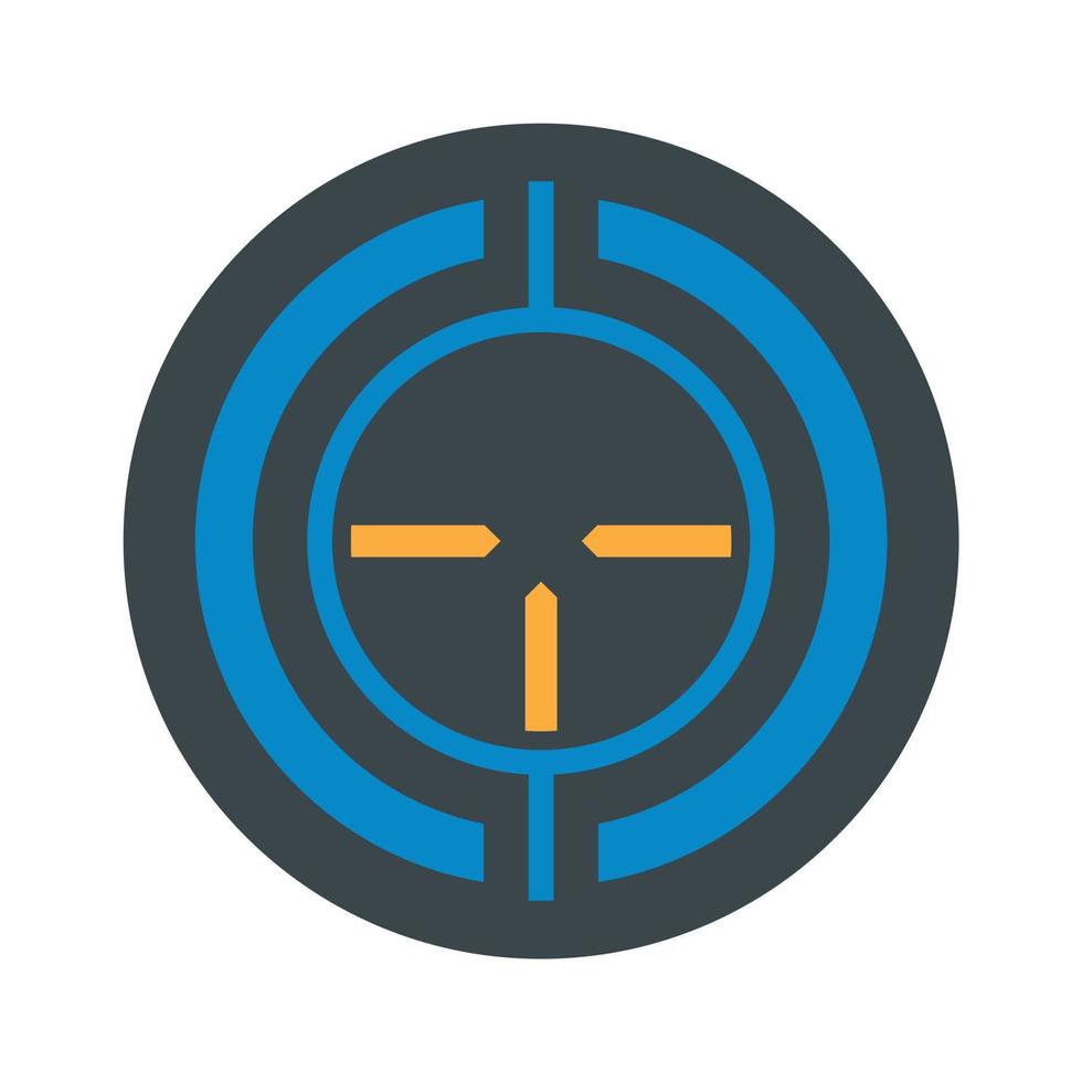 Old sniper aim icon, flat style vector