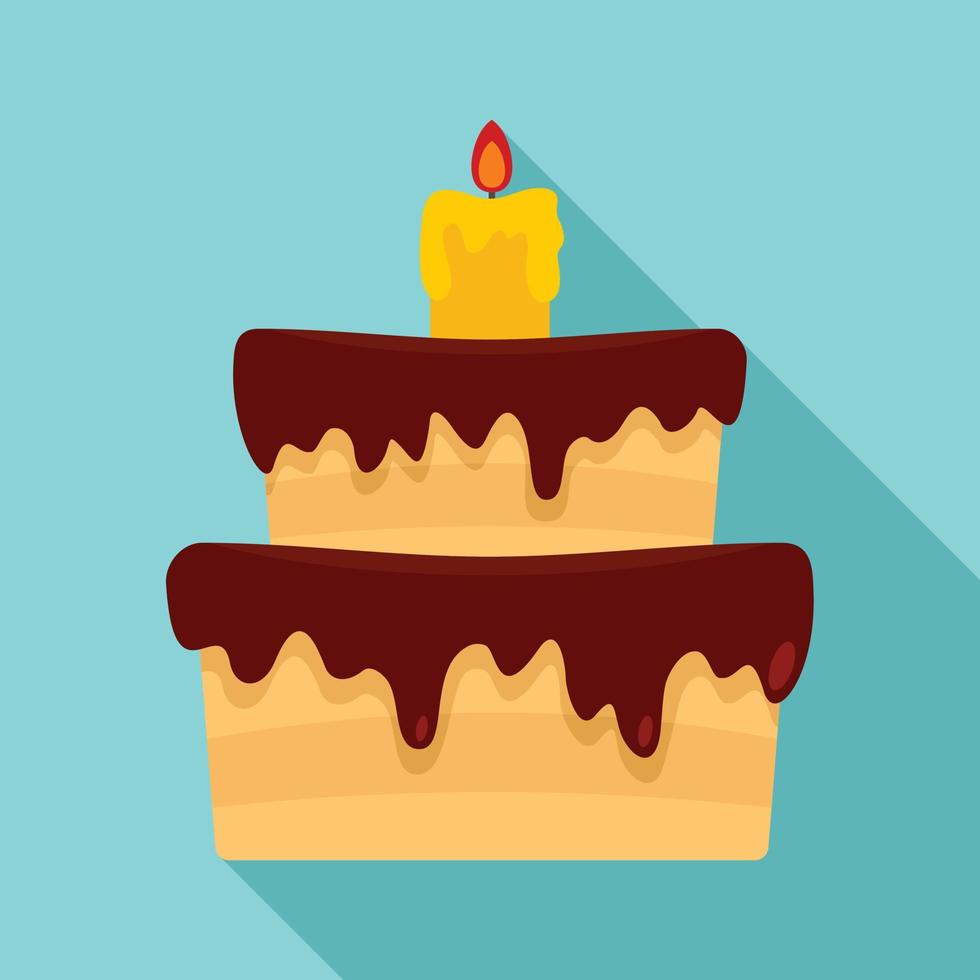 icono de pastel de celebración, tipo plano vector