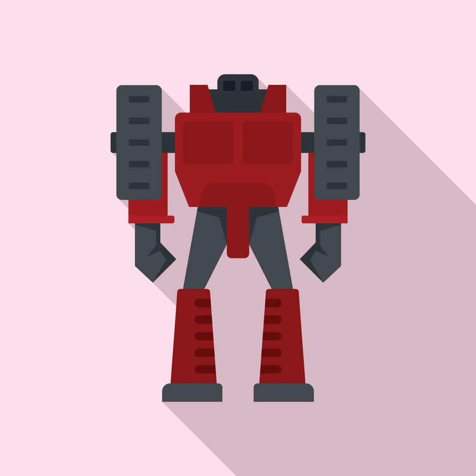 Computer robot transformer icon, flat style vector